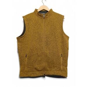 Peter Millar Sweater‎ Vest Men Size Large Full Zip Dijon Yellow Heather NEW